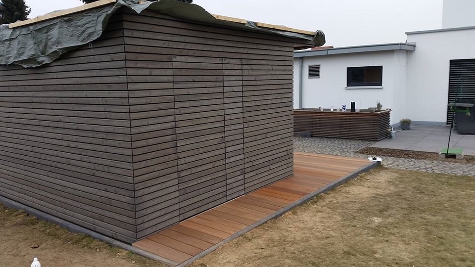 gartenhütte, Holz Holzbau individuell Niestetal Vordach