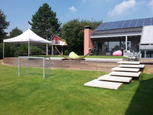 Terrassenbau Holzboden Bankirai Narurstoff Gartengestaltung Terrasse Wohlfühlen Natur Kaufungen bei Kassel Gartendesign
